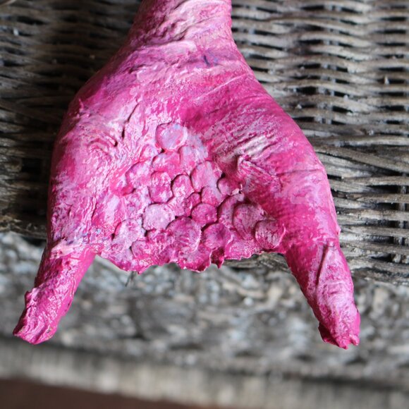 Shelf Sitter handmade clay/Paper Mache pink Mermaid OOAK - Picture 3 of 9
